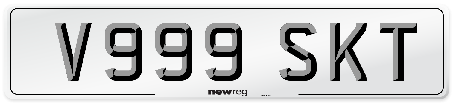V999 SKT Number Plate from New Reg